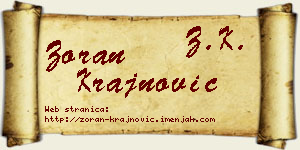 Zoran Krajnović vizit kartica